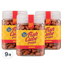 붐붐포 피쉬큐브 강아지 간식 져키 (식이유황 & 산양유 함유), 9개, 연어