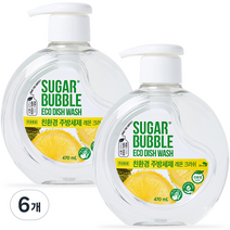 슈가버블 친환경 주방세제 레몬 크러쉬, 470ml, 6개