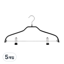 마와 논슬립 옷걸이 실루엣 41/FK 클립, 블랙, 5개입