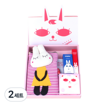 레시피박스 해피박스 어린이 메이크업 5종 세트, 가방(랜덤) + 어린이 마스크팩 2p + 매니큐어 로얄펄블루 + 립크레용 + 데일리 썬쿠션, 2세트
