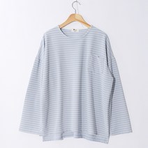 남성용 머스트 해브 스트라이프 데일리 오버핏 긴팔 티셔츠 DLTRT23007