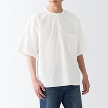 무인양품 남성용 MUJI 포플린 풀오버 반소매 셔츠 ACC23ZZZ