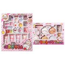 몰랑이 데코덴 프리미엄 DIY키트 + DIY 몰랑뚱카롱 키링 스마트톡 만들기 키트 세트, 혼합색상, 1세트