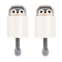 후크 접착식 다람쥐 팝업 후크, 그레이, 2개