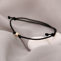 라울스톤 여성용 14K 골드 볼 클래식 행운 매듭 끈팔찌 4mm