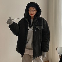 화이트폭스 여성용 털 포켓 누빔 점퍼