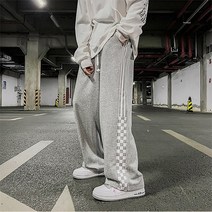 남성용 줄무늬 체크 스트라이프 편한 캐주얼 바지