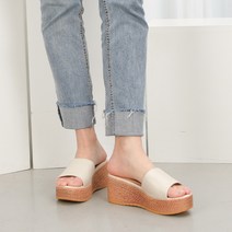 잠비 여성용 제제 베이직 쿠션 웨지힐 슬리퍼 7cm