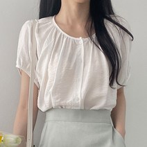 여성용 몰리 셔링 블라우스