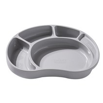키친팩토리 파스텔 실리콘 유아흡착식판, 그레이, 단품