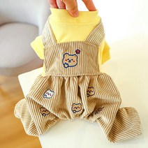 스타 귀여운 전신 반려동물 멜빵 올인원, 골지 베어