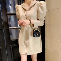 슈가펀 켈리론 후드 집업 미니 원피스