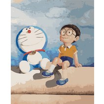 순잠 깜찍 모던 수채화 유채화 개릭터 그림그리기 DIY 세트 50 x 65 x 2.5 cm, 28 냥이의 하나뿐인 단짝친구
