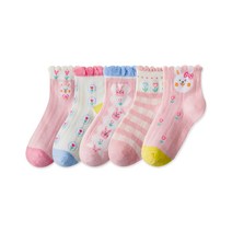 여아용 아이뿜 핑크 토끼 공주 발목 양말 5종 세트 B206