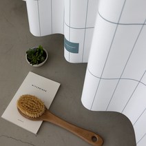 오엔디자인 원세븐나인 패브릭 샤워커튼 네로우그리드 블루그린, 1개, 그린계열