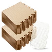 딩동펫 반려동물 퍼즐매트 20p + 논슬립패드, 베이지(매트), 랜덤발송(논슬립패드)