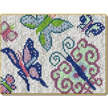 곤충 나비 러그 카펫 DIY 스킬 자수 세트 영문버전 흰색인쇄메쉬, NO 05, 1세트
