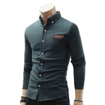 블루포스 남성용 르노 기모 긴팔남방 솔리드 무지 셔츠