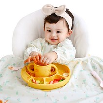 베이비클로 이유식 방수턱받이 긴팔 일반형, 기린 올리브, 1개