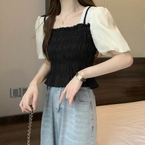 앤드스타일 여성용 튤립 슬리브 뷔스티에 블라우스 260674