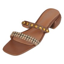 여성용 빈티지 스퀘어토 스트랩 샌들