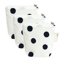 세맘스 방수 약 파우치 3p, 화이트도트