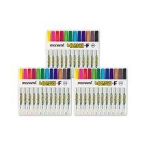 모나미 중간 글씨용 네임펜 F 12종 세트, 3세트, 혼합색상