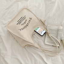 지니얼 여성용 레터링 가죽 캔버스 에코백 GA2784