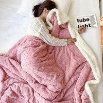 메이크포 XL사이즈 극세사 양털 캠핑 소파 무릎 담요, 핑크, 1개