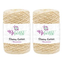 브랜드얀 리트위스트 체이니코튼 뜨개실 2p, 7010 소프트옐로우, 2개