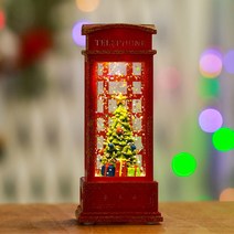 쿼르디 크리스마스 LED 랜턴 워터볼 전화부스 트리, 혼합색상