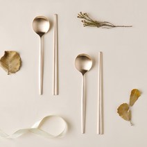 오부자 방짜유기 모던 민자 2인 수저   케이스 세트, 구리, 숟가락 2p   젓가락 2p   케이스