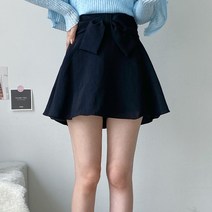 whomoon 여성용 리본 밴딩 플레어 스커트 #53047