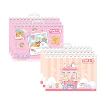 아이비스 여아용 손잡이 스케치북 2종 x 3p 세트 CR11747, 8절, 16매