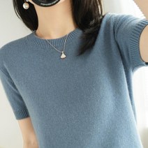 여성용 MA 소프트 캐주얼 반팔 니트티