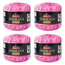 yarna 히말라야 데님 뜨개실, 13 핑크, 4개