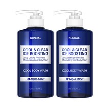 쿤달 쿨 앤 클리어 아이스 부스팅 쿨 바디워시 아쿠아민트향, 1058ml, 2개