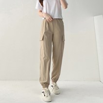끌레느모네 여성용 시원한 썸머 밴딩 쿨 카고 조거 팬츠