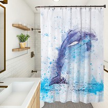 마켓에이 유니크 에니멀픽쳐 샤워커튼 YL010 150 x 180 cm, 1개, 멀티(혼합)컬러