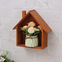 빛솔 원목 벽걸이 멀티 컬러 수납선반, 브라운