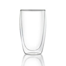 라운딩 베이스 이중 유리컵 450ml, 투명, 1개