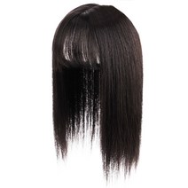 하이유니 스트레이트 펌 정수리 탑커버 헤어피스 35cm, 브라운블랙, 1개