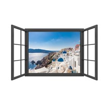 스위트 스페이스 3D입체 풍경 액자형 창문스티커, 2 블랙