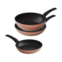 락앤락 IH 프라이팬 세트 3개, 로즈골드, 프라이팬 24cm, 프라이팬 28cm, 웍 28cm
