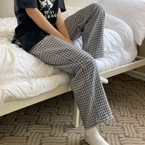 슈가펀 여성용 리텔 이지밴딩 체크 팬츠
