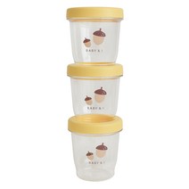 베이비앤아이 토리 트라이탄 이유식 보관용기 220ml, 머스타드, 3개