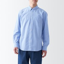 무인양품 남성용 MUJI 워싱 옥스포드 버튼 다운 긴소매 셔츠 ACA60A3S