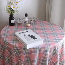 다마다마 레트로 감성 빈티지 테이블보, 핑크, 200 x 150 cm
