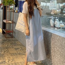 여성용 모모 린넨 끈나시 원피스