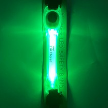 강아지 산책용품 야광목줄 커넥션 LED 나이트 목걸이 밴드, 그린, 1개